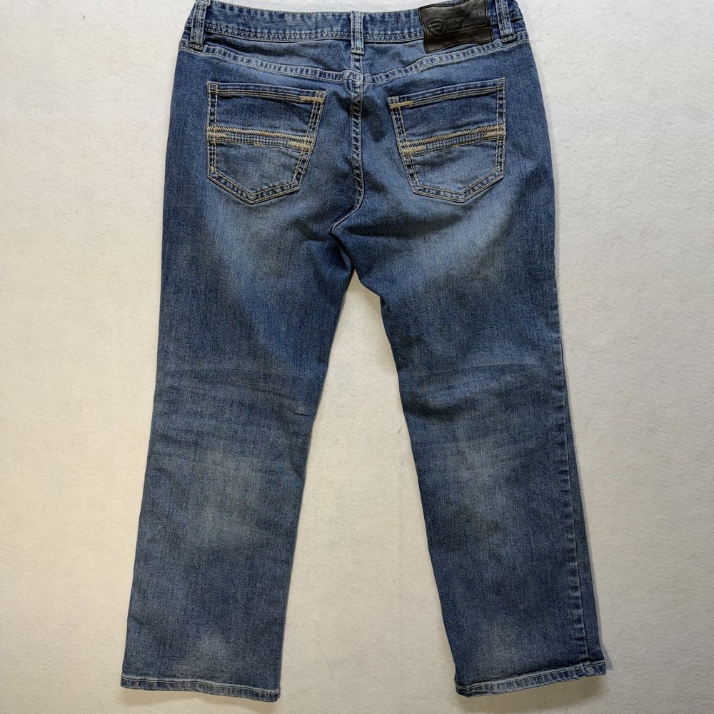 Rock & Roll Denim Pistol Straight Leg Mens 35x30 Blue Medium Wash Western Jeans